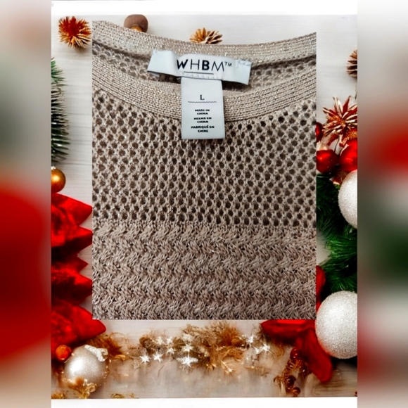 WHBM NWOT Crochet Long Sweater Tunic/Dress, Large - Picture 3 of 3